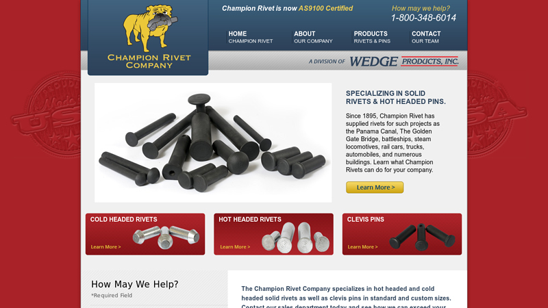 Leading Manufacturer of Solid Rivets & Clevis Pins, Made in the USA.
