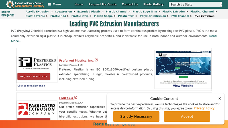 Leading PVC Extrusion Manufacturers
