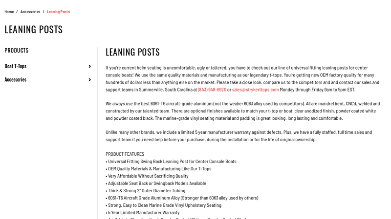 Leaning Posts for Center Console Boats