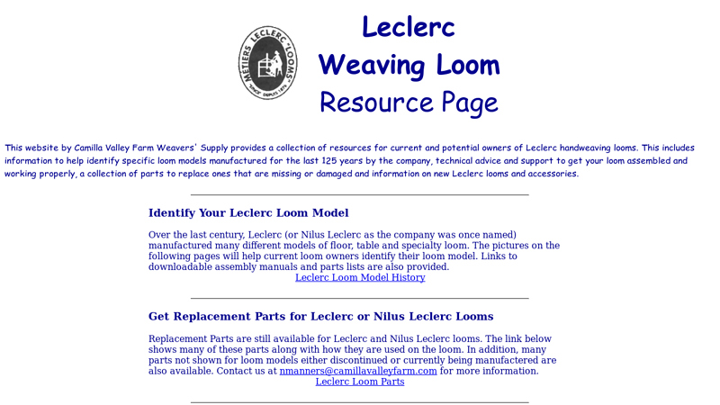 Leclerc Weaving Loom Resource Page (Nilus Leclerc)