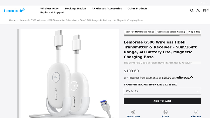 Lemorele G500 Wireless HDMI Transmitter & Receiver