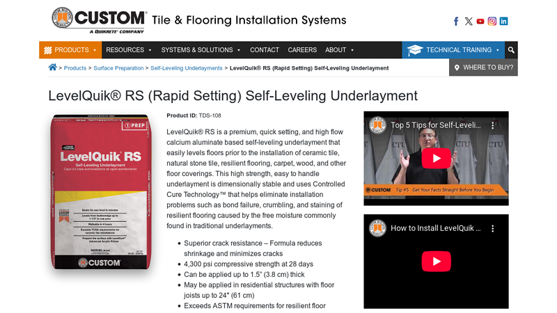 LevelQuik® RS (Rapid Setting) Self
