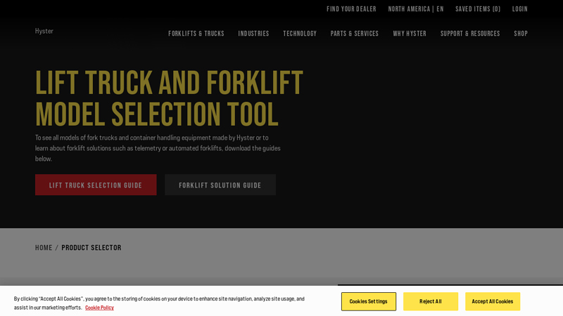 Lift Truck and Forklift Model Selection Tool