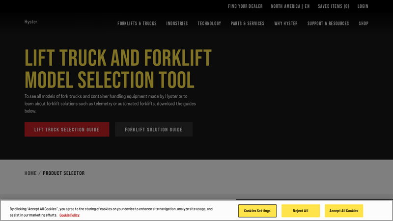 Lift Truck and Forklift Model Selection Tool