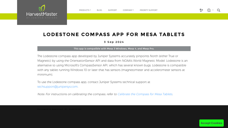 Lodestone Compass App for Mesa Tablets