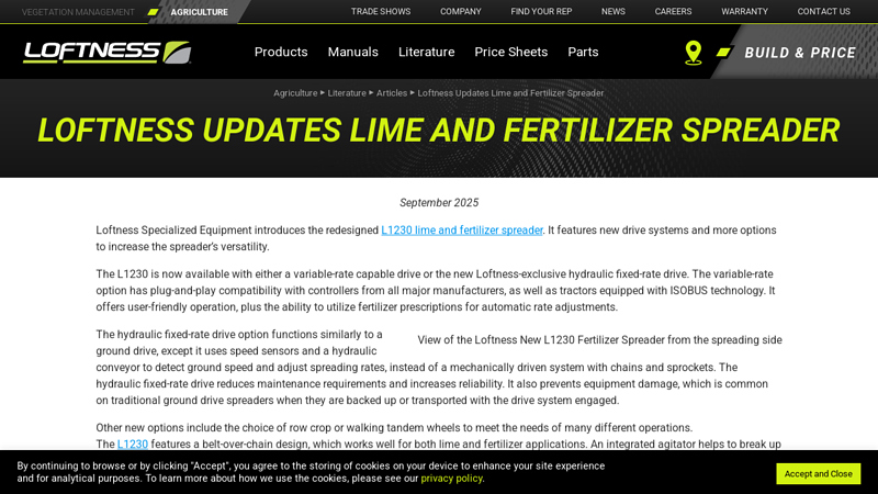 Loftness Updates Lime and Fertilizer Spreader