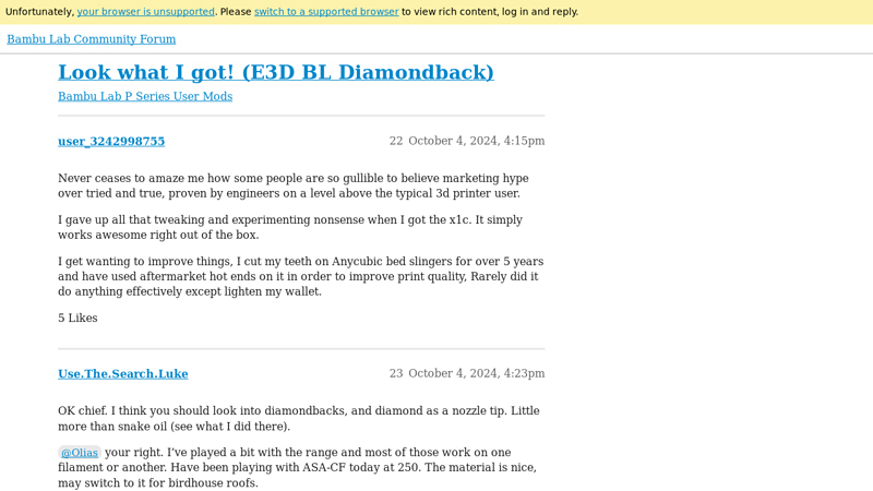 Look what I got! (E3D BL Diamondback)