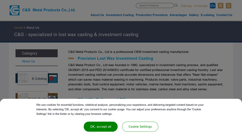 Lost Wax Casting & Investment Casting OEM Manufacturer