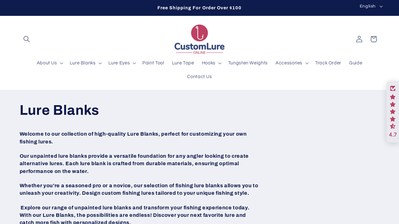 Lure Blanks for Custom Fishing Lures & Unpainted Options