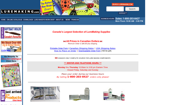 Lure Making Parts and Components Catalogue