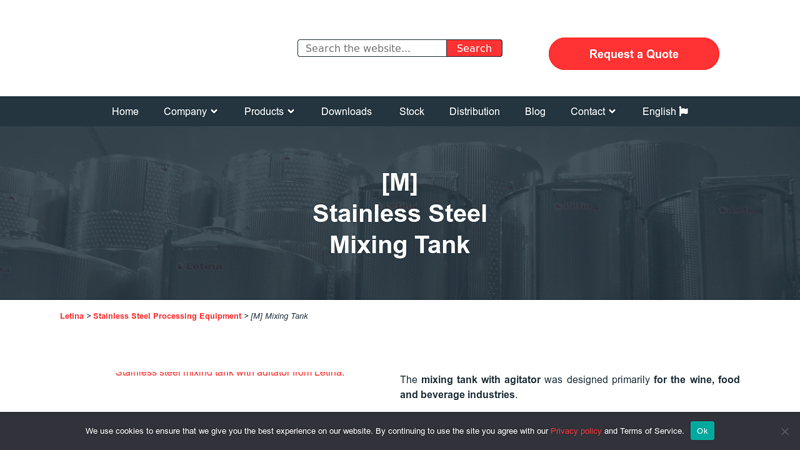 [M] Stainless Steel Mixing Tank With Agitator