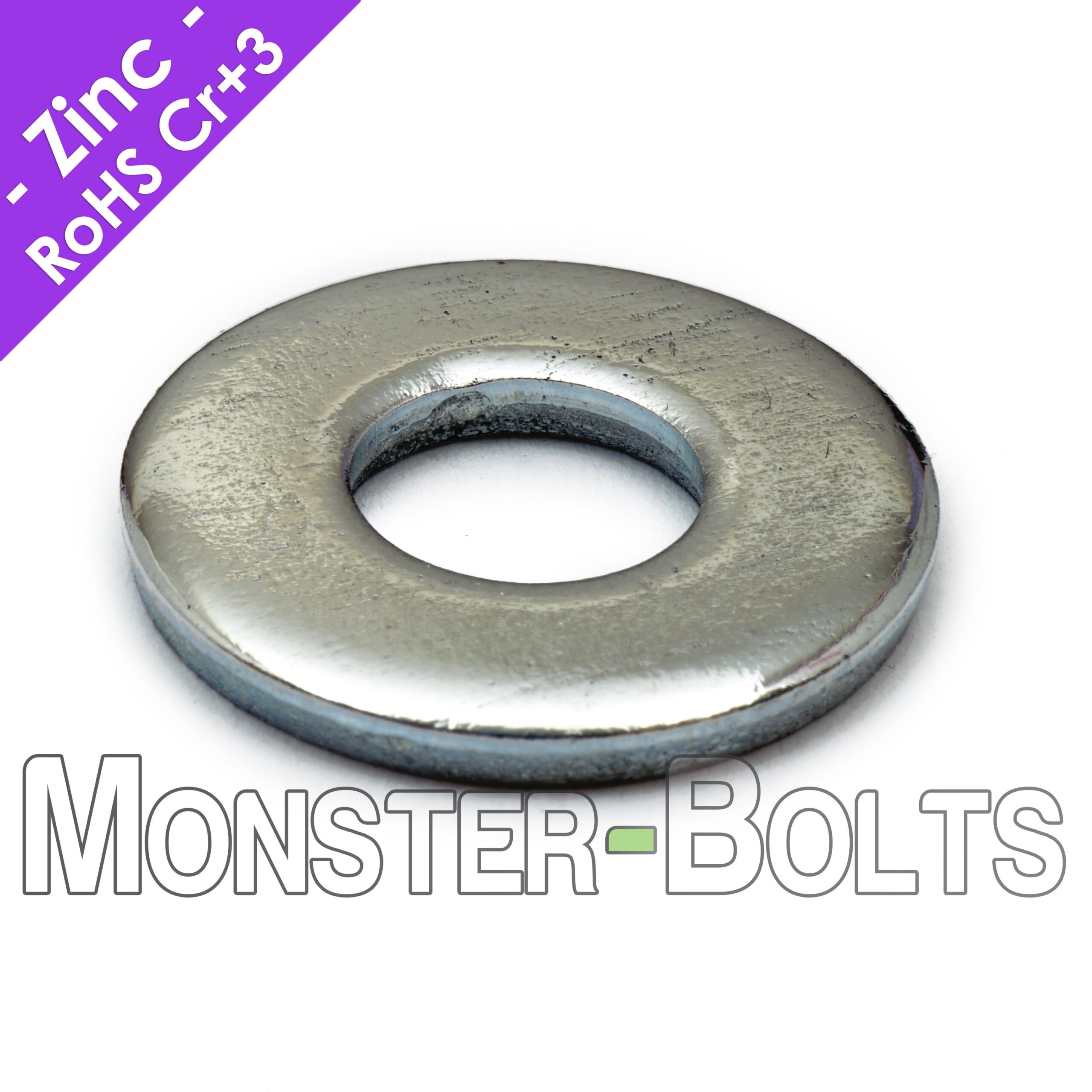 M10 Narrow Flat Washers, Zinc Cr+3 (USA)