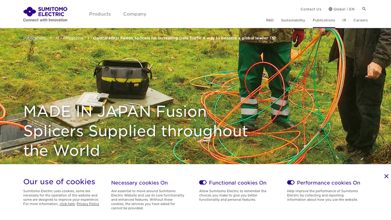 MADE IN JAPAN Fusion Splicers Supplied throughout the World