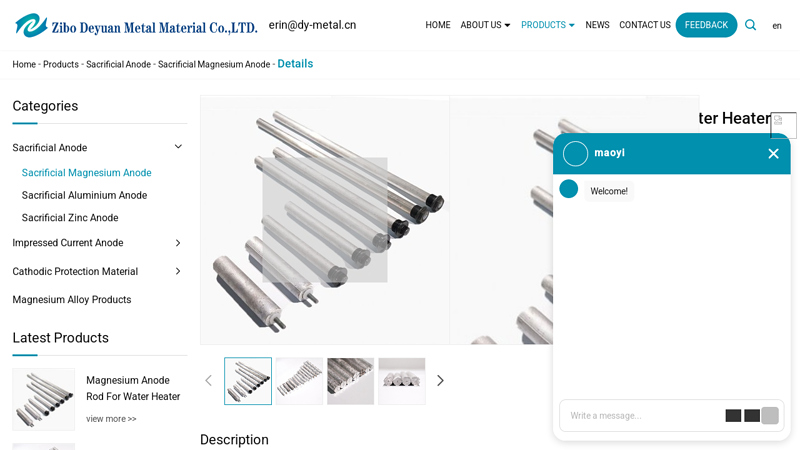 Magnesium Anode Rod For Water Heater