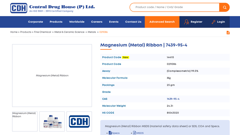 Magnesium (Metal) Ribbon