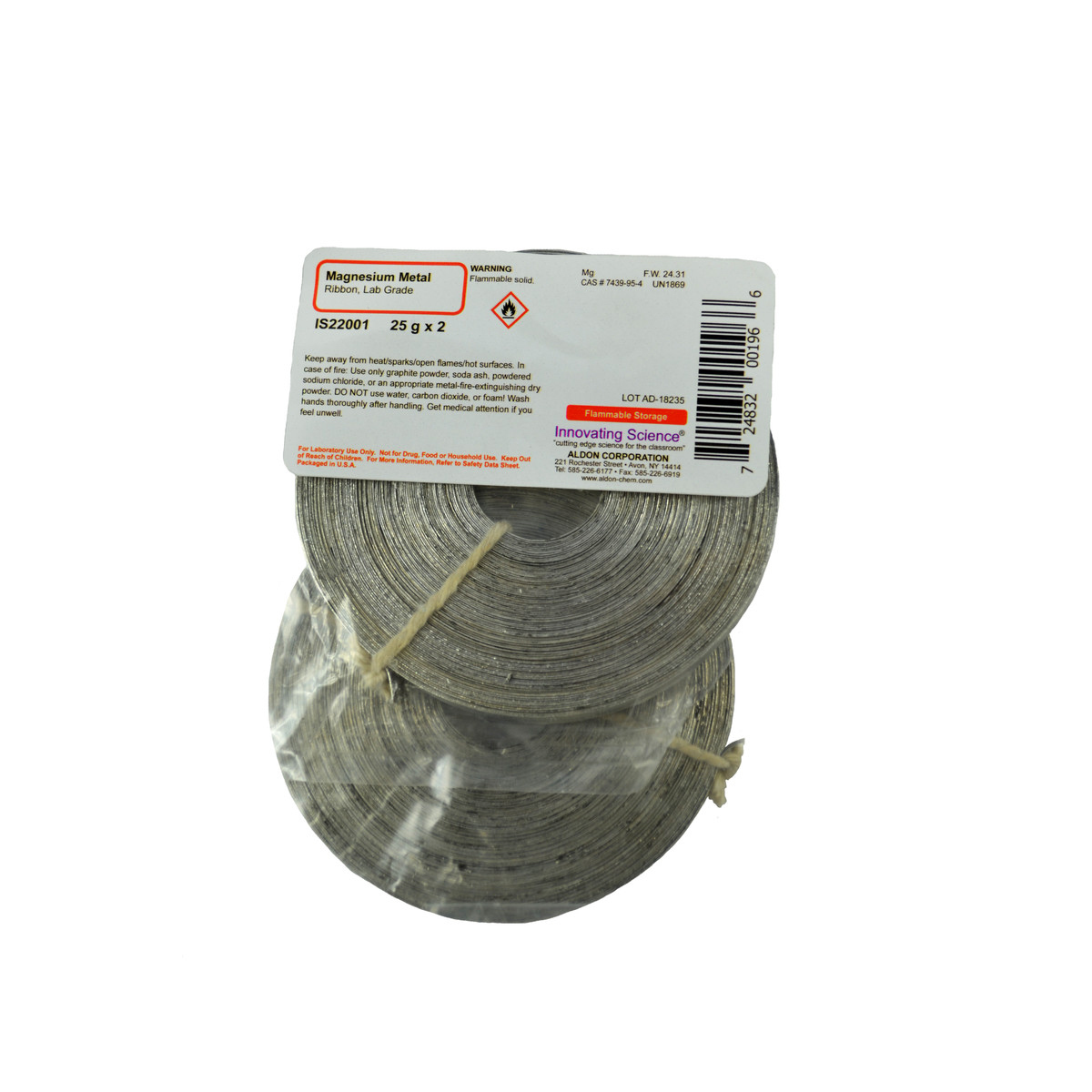 Magnesium Metal Ribbon, lab grade