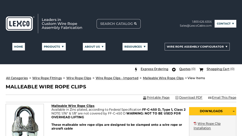 Malleable Wire Rope Clips On Lexco Cable Manufacturers