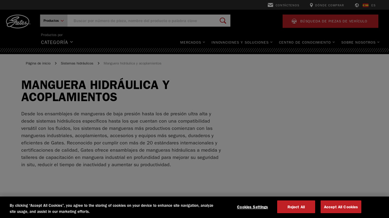 Manguera hidráulica y acoplamientos