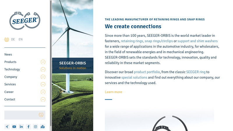 Manufacturer of retaining rings and snap rings