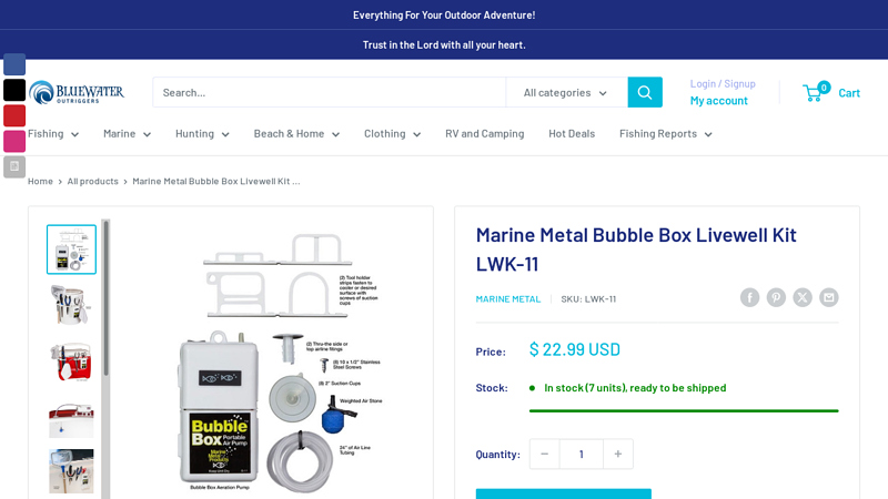 Marine Metal Bubble Box Livewell Kit LWK