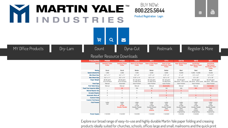 Martin Yale Paper Folders for Offices & Mailrooms