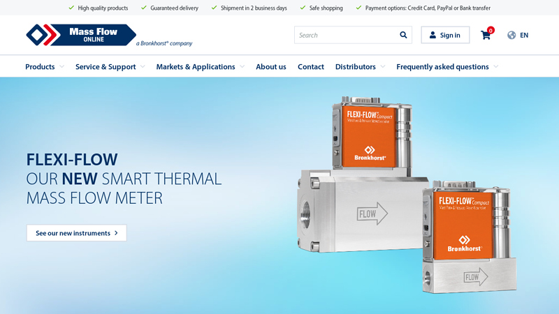 Mass Flow Online web shop for Gas & Liquids meters