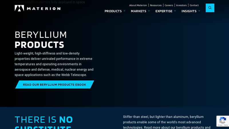 Materion Is a Leading Supplier of Beryllium Products