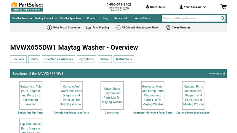 Maytag Washer MVWX655DW1