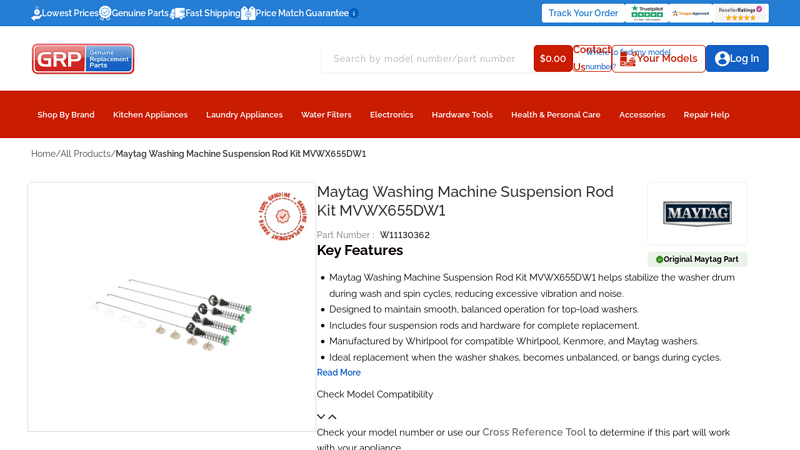 Maytag Washer Suspension Rod Kit