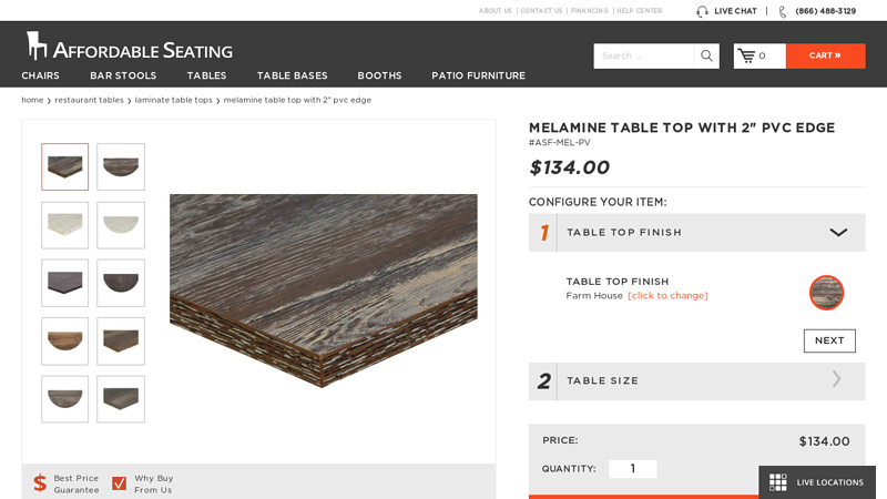 Melamine Table Top with 2