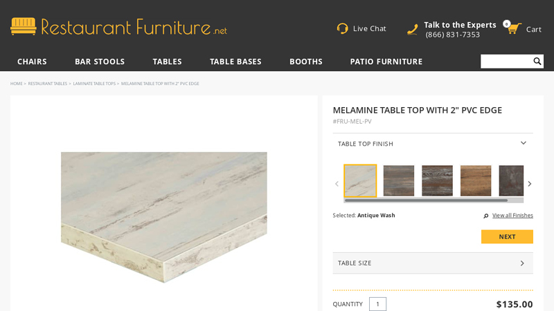 Melamine Table Top with 2