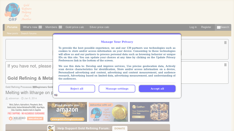 Melting with litharge on polishing waste