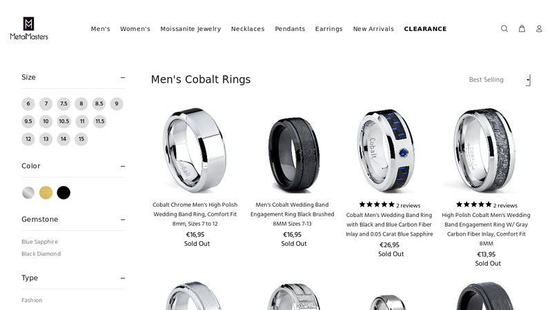 Men's Cobalt Rings