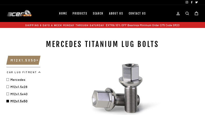 Mercedes Titanium Lug Bolts – Tagged