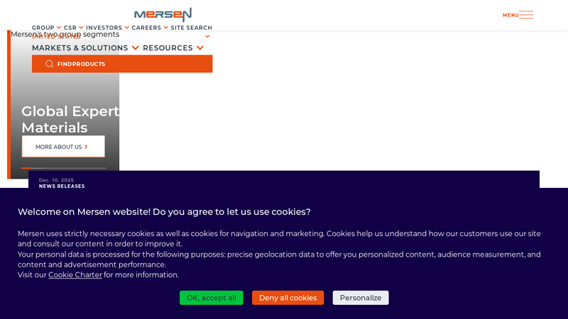 Mersen, Global expert in electrical power and advanced materials