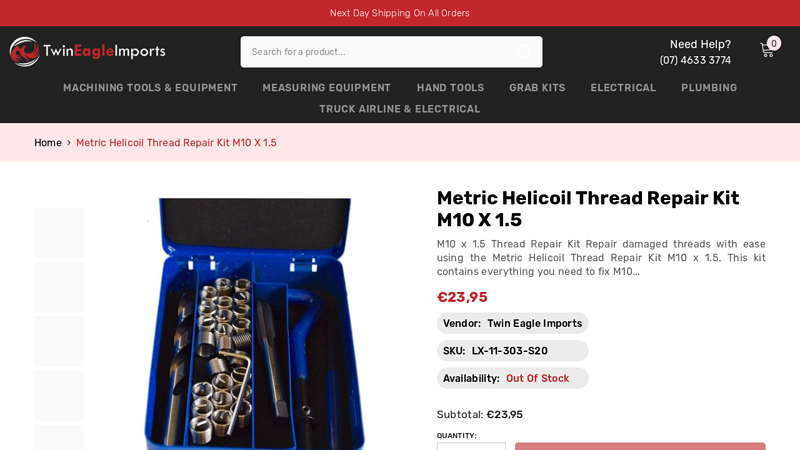 Metric Helicoil Thread Repair Kit M10 x 1.5