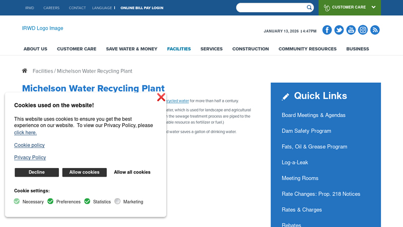 Michelson Water Recycling Plant