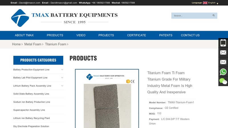 Microporous Titanium Foam,Porous Ti Foam,Titanium Metal Foam