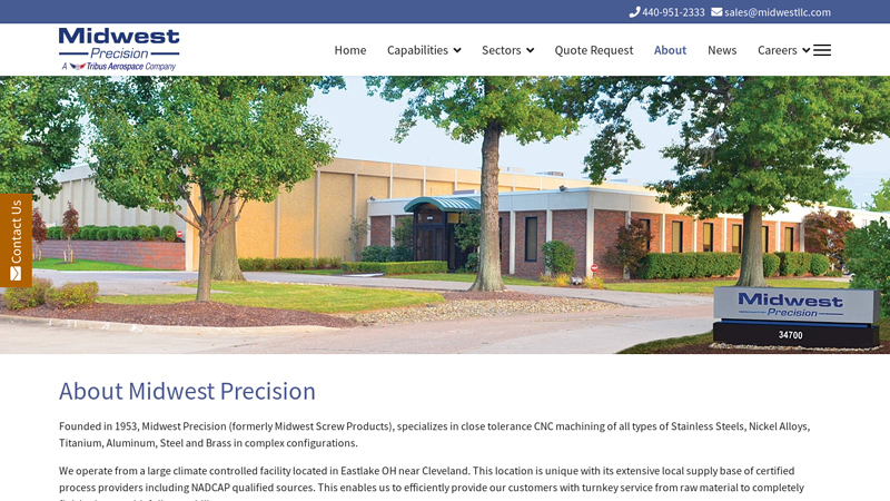 Midwest Precision specializes in close tolerance CNC machining