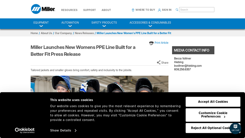 Miller Launches Women's PPE Line for Better Fit, Safety & Inclusion