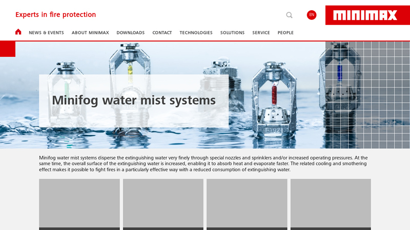 Minifog water mist systems