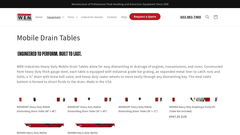 Mobile Drain Table