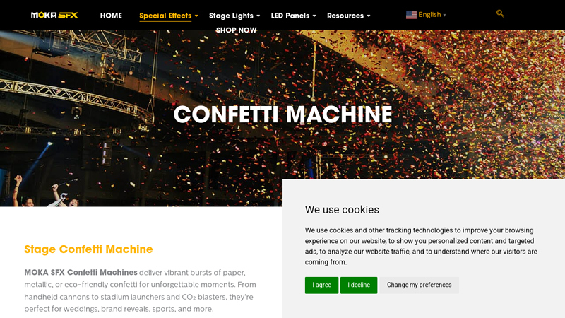 MOKA SFX Confetti Machines for Events