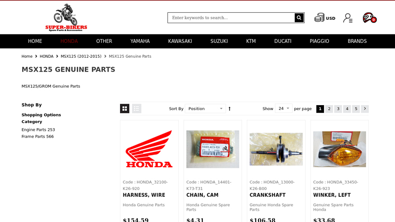 MSX125 Genuine Parts