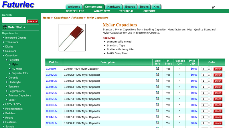 Mylar Capacitors