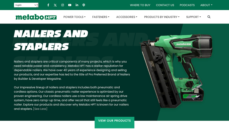 Nailers and Staplers