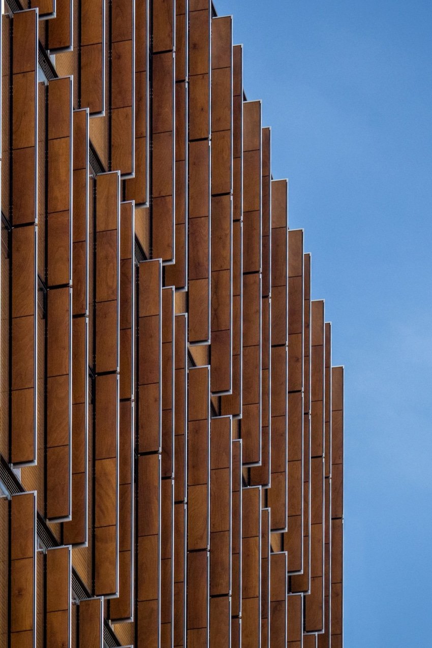 Natural wood panels for facades and interiors