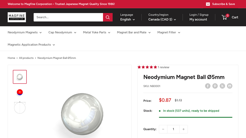 Neodymium Magnet Ball Ø5mm
