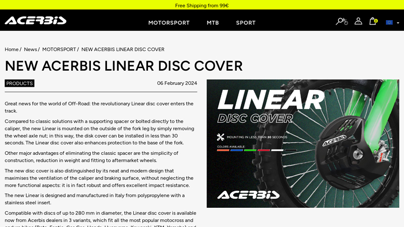 NEW ACERBIS LINEAR DISC COVER