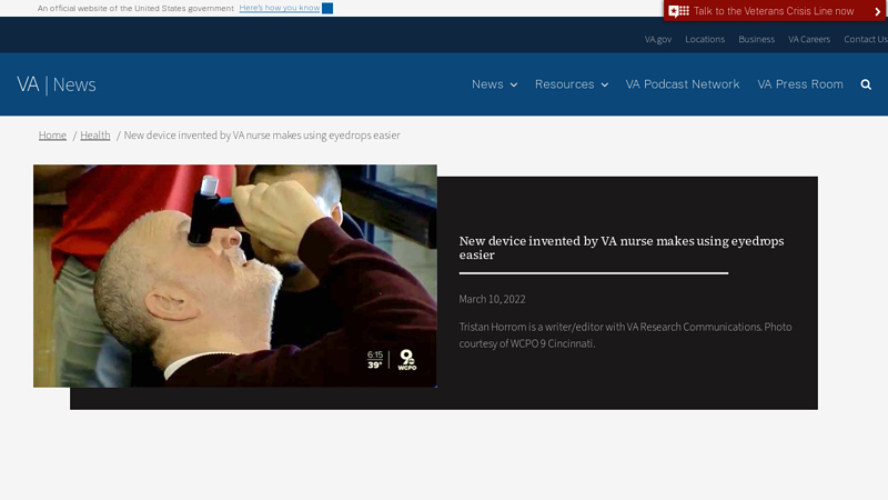 New device invented by VA nurse makes using eyedrops easier